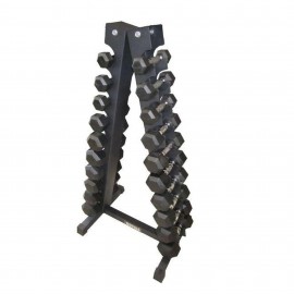 10-Tier Vertical A-Frame Steel Dumbbell Rack 